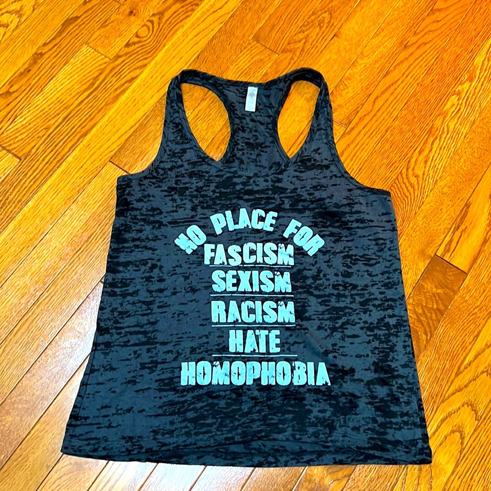No Place for Racism Racerback Tank
